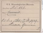 Etiketten zu Cerussit (NHMW-MIN-Ac853)